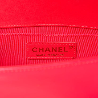 Chanel Patent Calfskin Quilted Small Boy Flap Pink 9 of 11