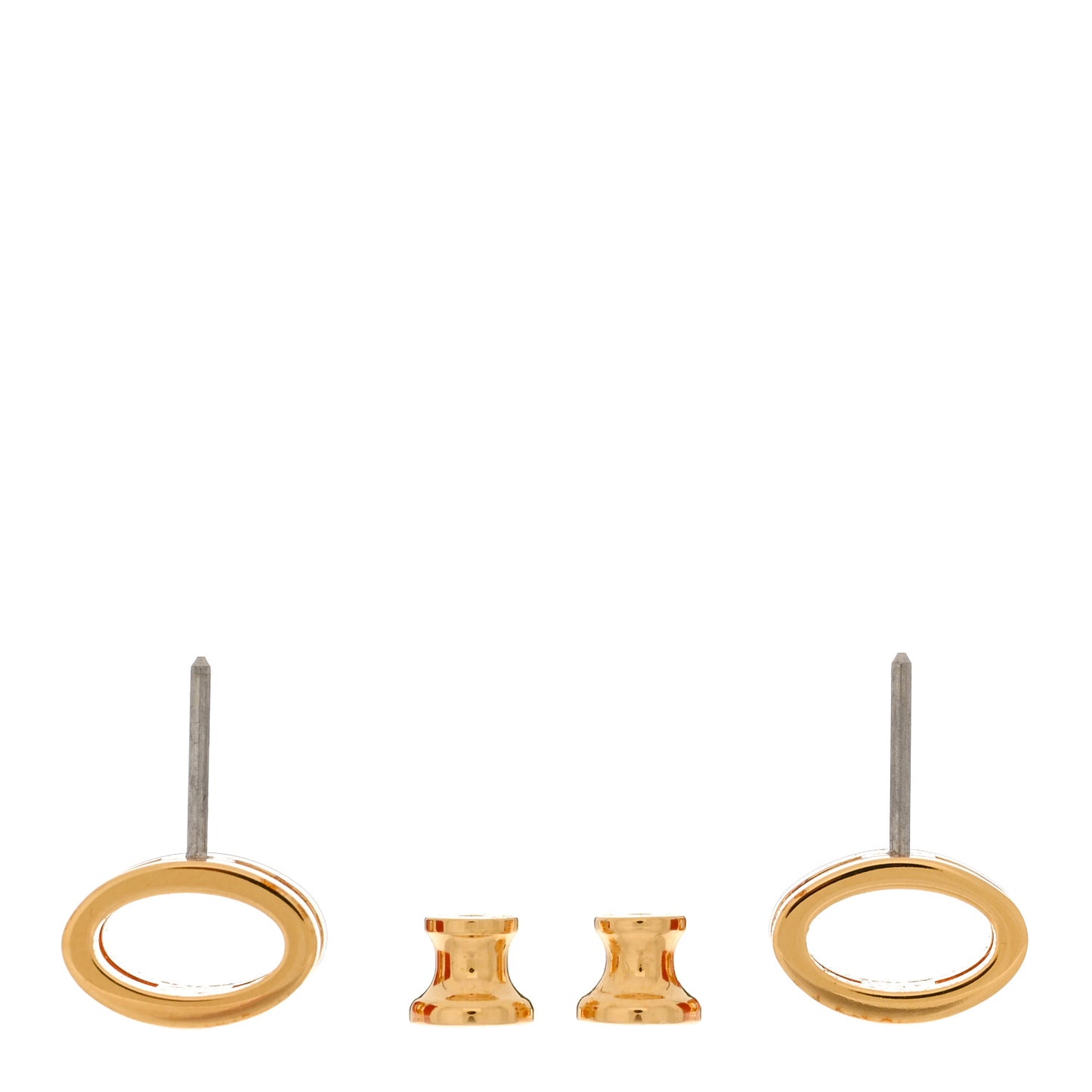 Gold Lacquered Mini Pop H Earrings Orange