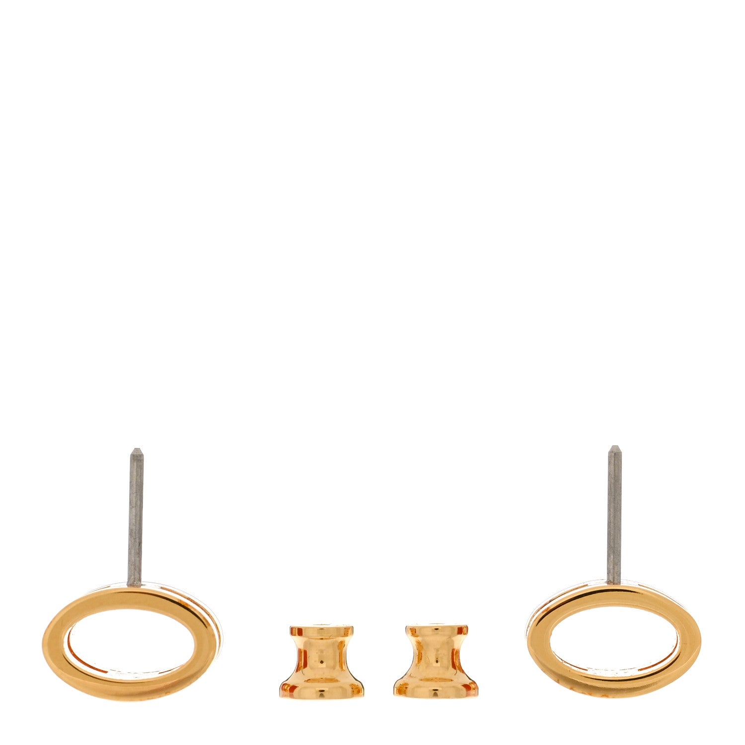 Hermes Gold Lacquered Mini Pop H Earrings Orange 3 of 5