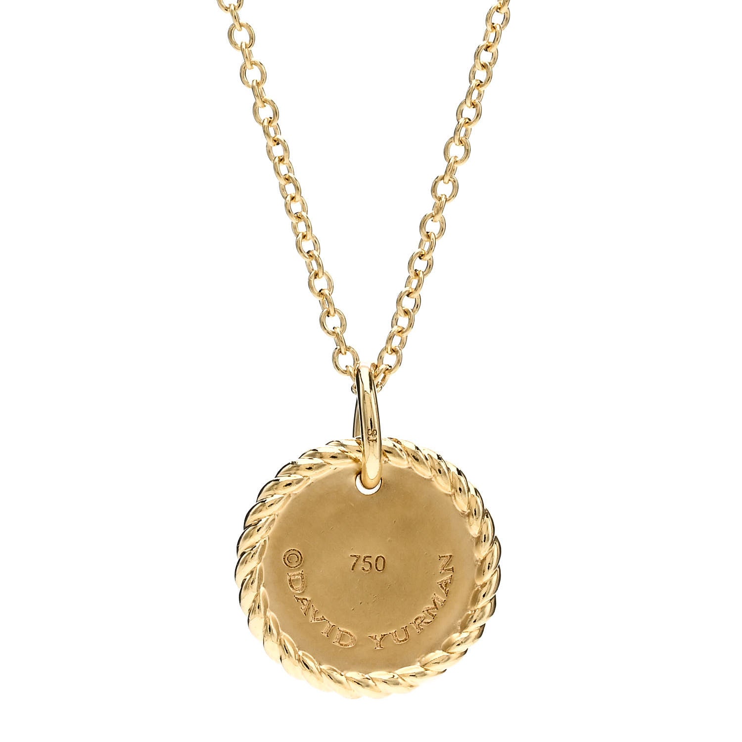 David Yurman 18K Yellow Gold Diamond Yellow Sapphire Cable Collectibles Moon and Stars Pendant Necklace 4 of 6