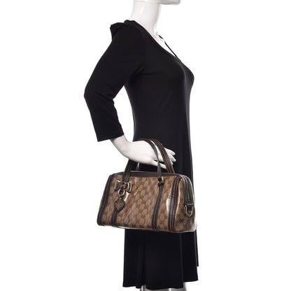 Gucci Crystal Monogram Duchessa Boston Bag Brown 2 of 12