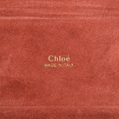 Chloe Calfskin Lizard Embossed Small Aby Lock Sepia Brown 6 of 9