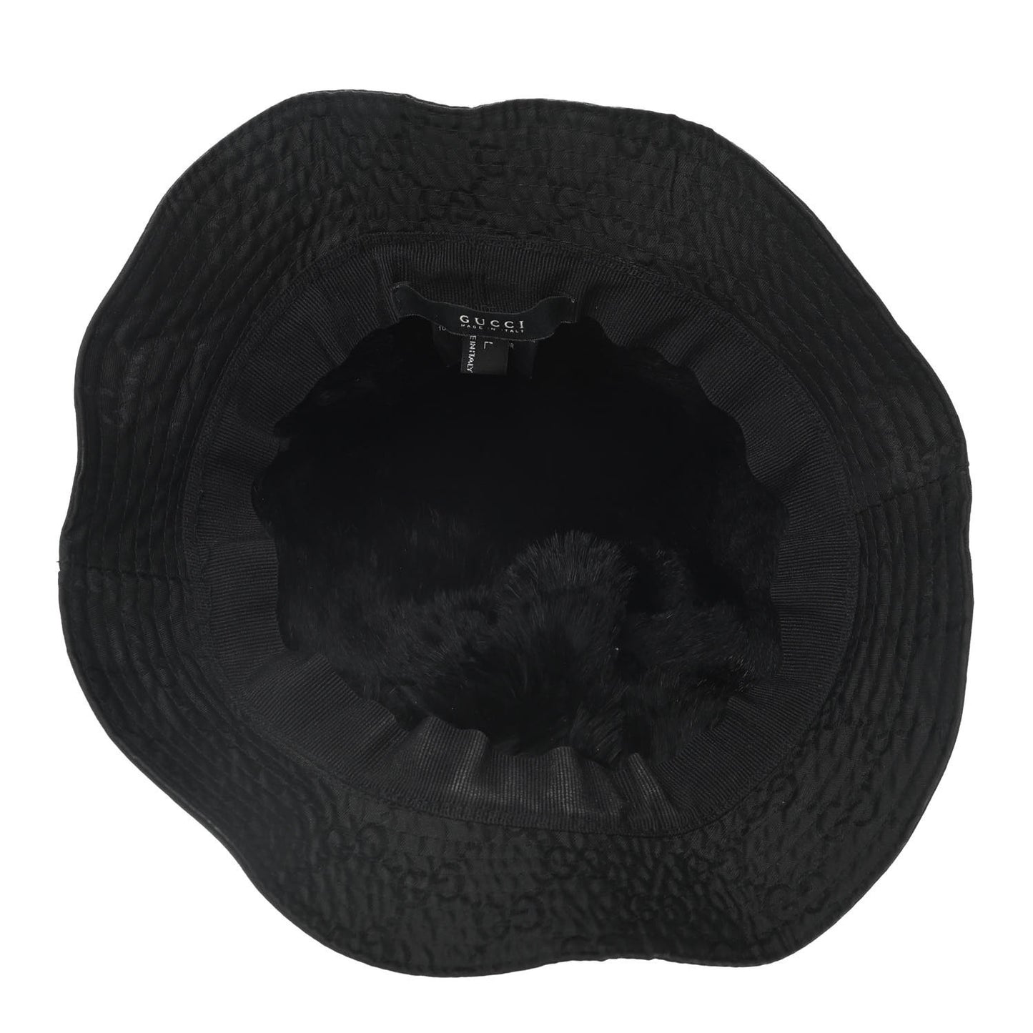 Nylon Lapin Fur Monogram Bucket Hat L Black