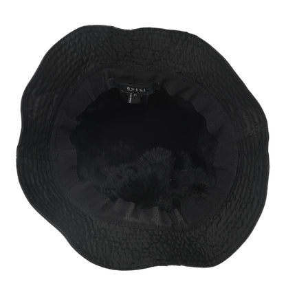 Gucci Nylon Lapin Fur Monogram Bucket Hat L Black 4 of 8