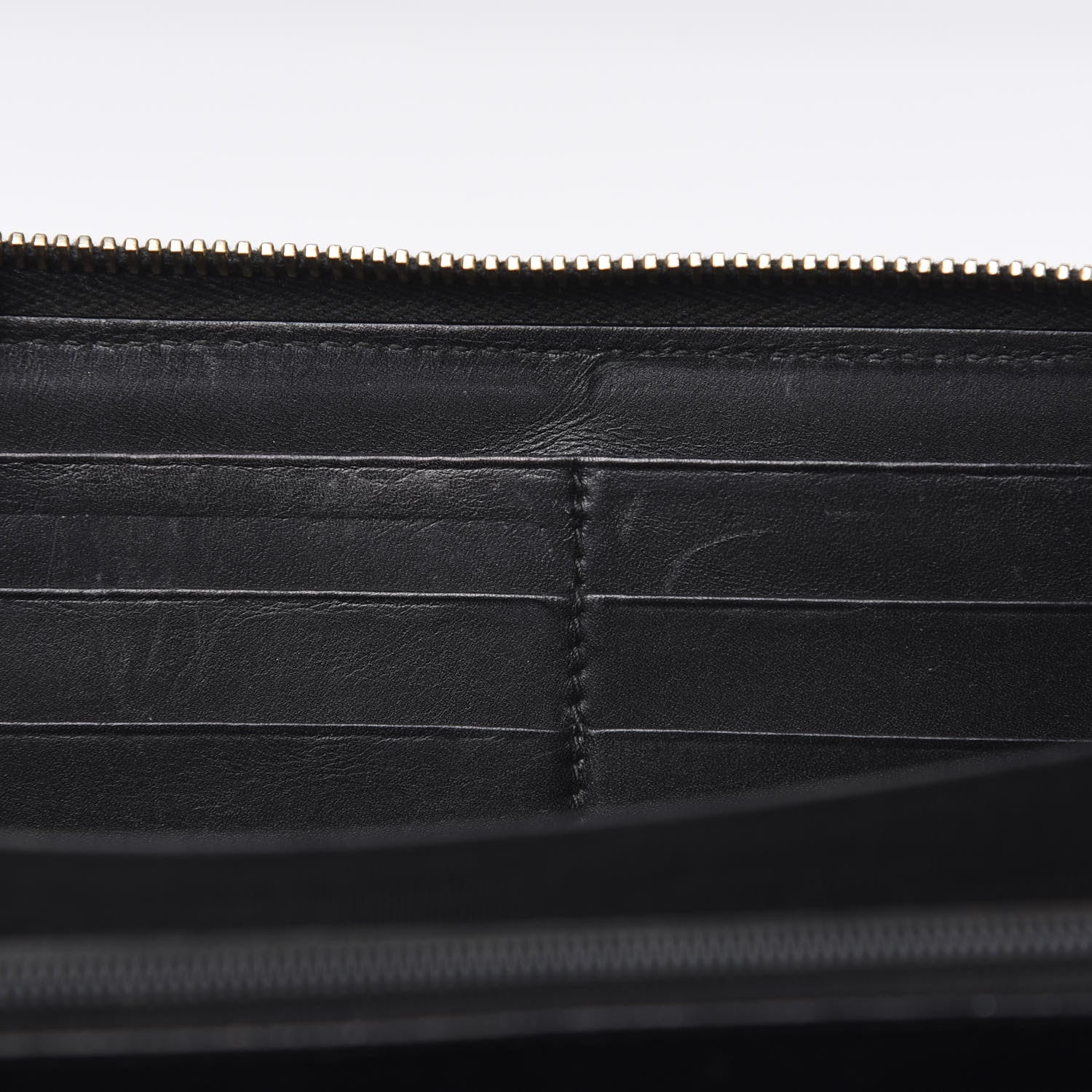 Saint Laurent Textured Patent Monogram Belle De Jour Zip Around Wallet Black 6 of 7