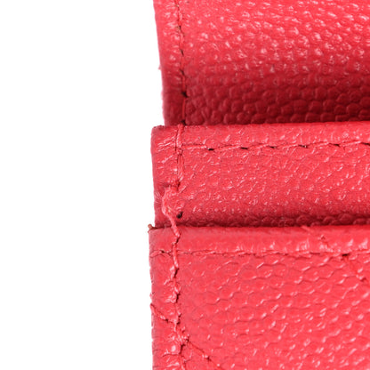 Chanel Caviar Chevron Quilted Flap Card Holder Red 11 of 11