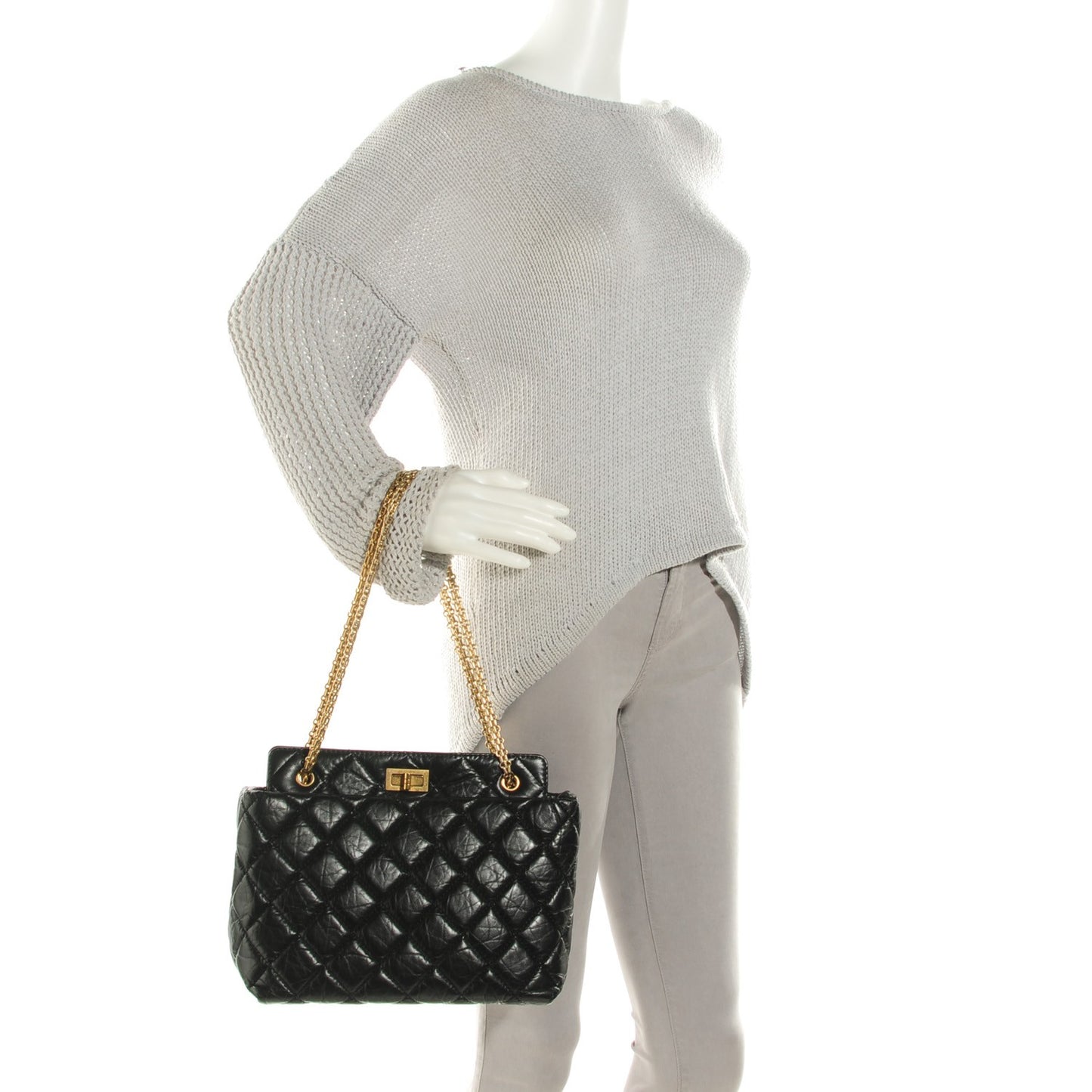 Aged Calfskin Reissue 2.55 Tote Black