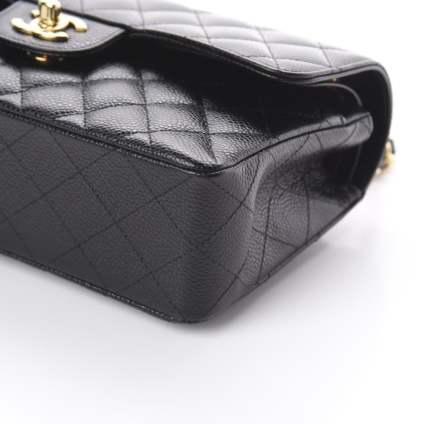 Caviar Quilted Small Double Flap Black