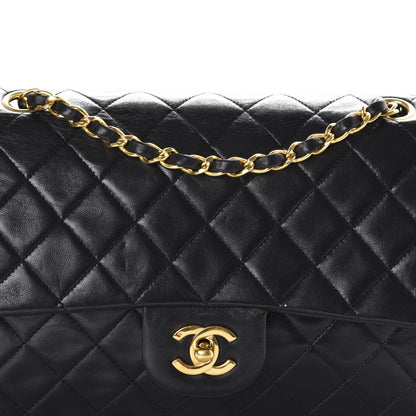Chanel Lambskin Quilted Medium Double Flap Black 11 of 11