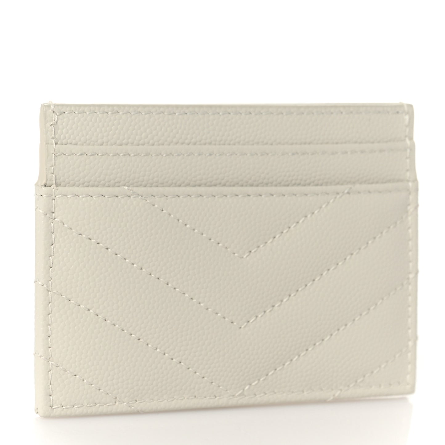 Grain De Poudre Matelasse Chevron Monogram Credit Card Case Crema Soft