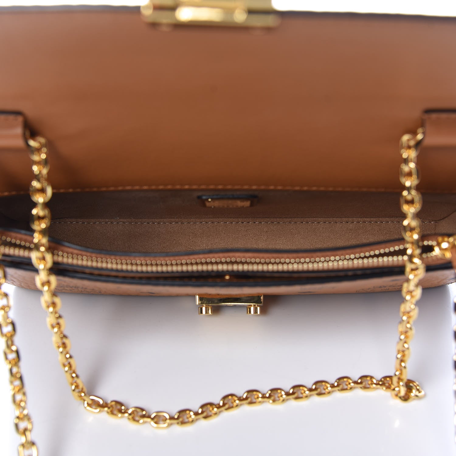 MCM Visetos Small Millie Crossbody Bag Cognac 5 of 9
