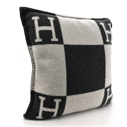 Hermes Wool Cashmere Avalon Pillow PM Ecru Gris Fonce 2 of 4