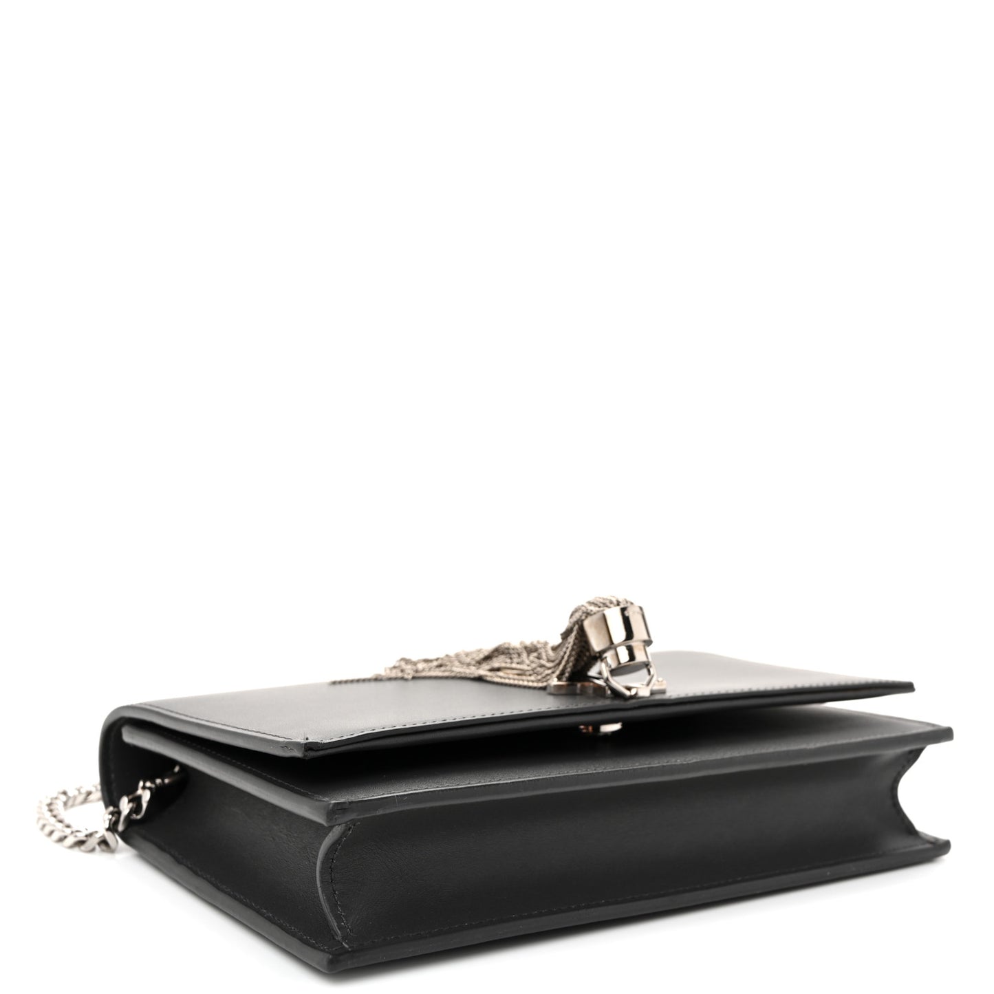 Smooth Calfskin Classic Monogram Kate Tassel Chain Wallet Asphalt