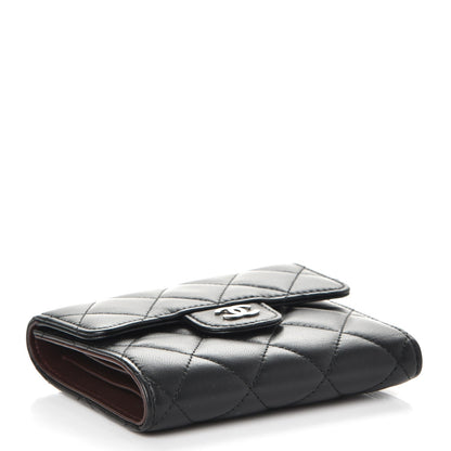 Chanel Lambskin Quilted Small Compact Wallet Black 4 of 9