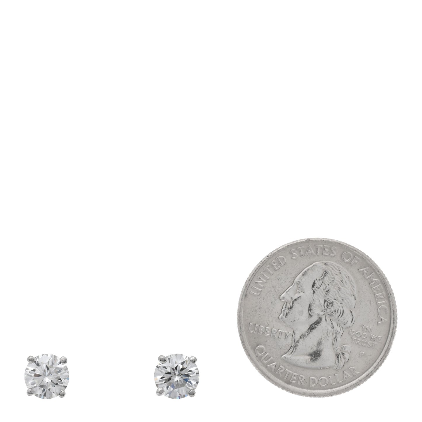 Platinum Diamond 2.31ctw Solitaire Screw Back Earrings