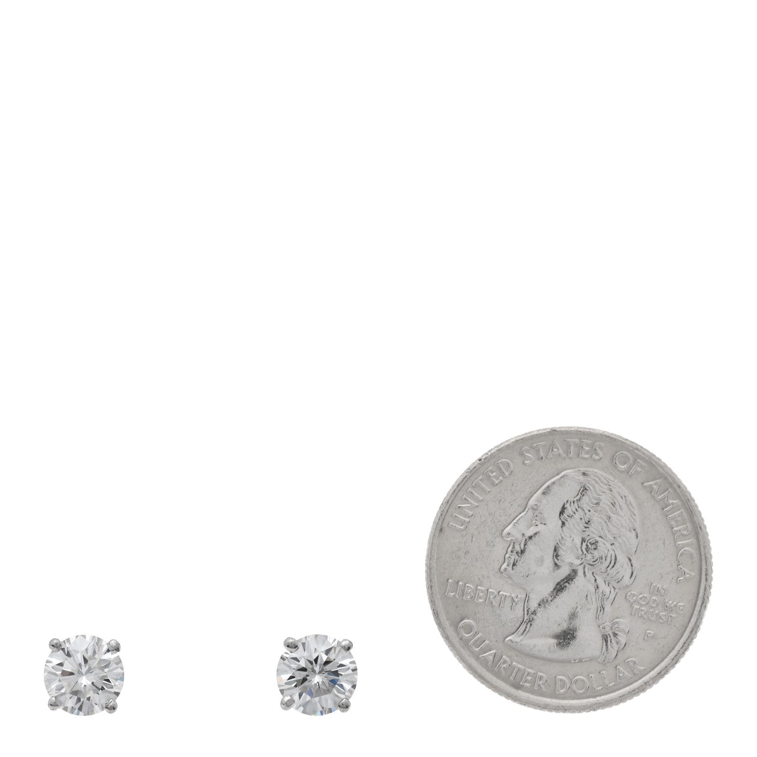 Tiffany Platinum Diamond 2.31ctw Solitaire Screw Back Earrings 2 of 4