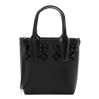 Christian Louboutin Calfskin Empire Spike Monochrome Studded Mini North South Cabata Tote Black 1 of 11