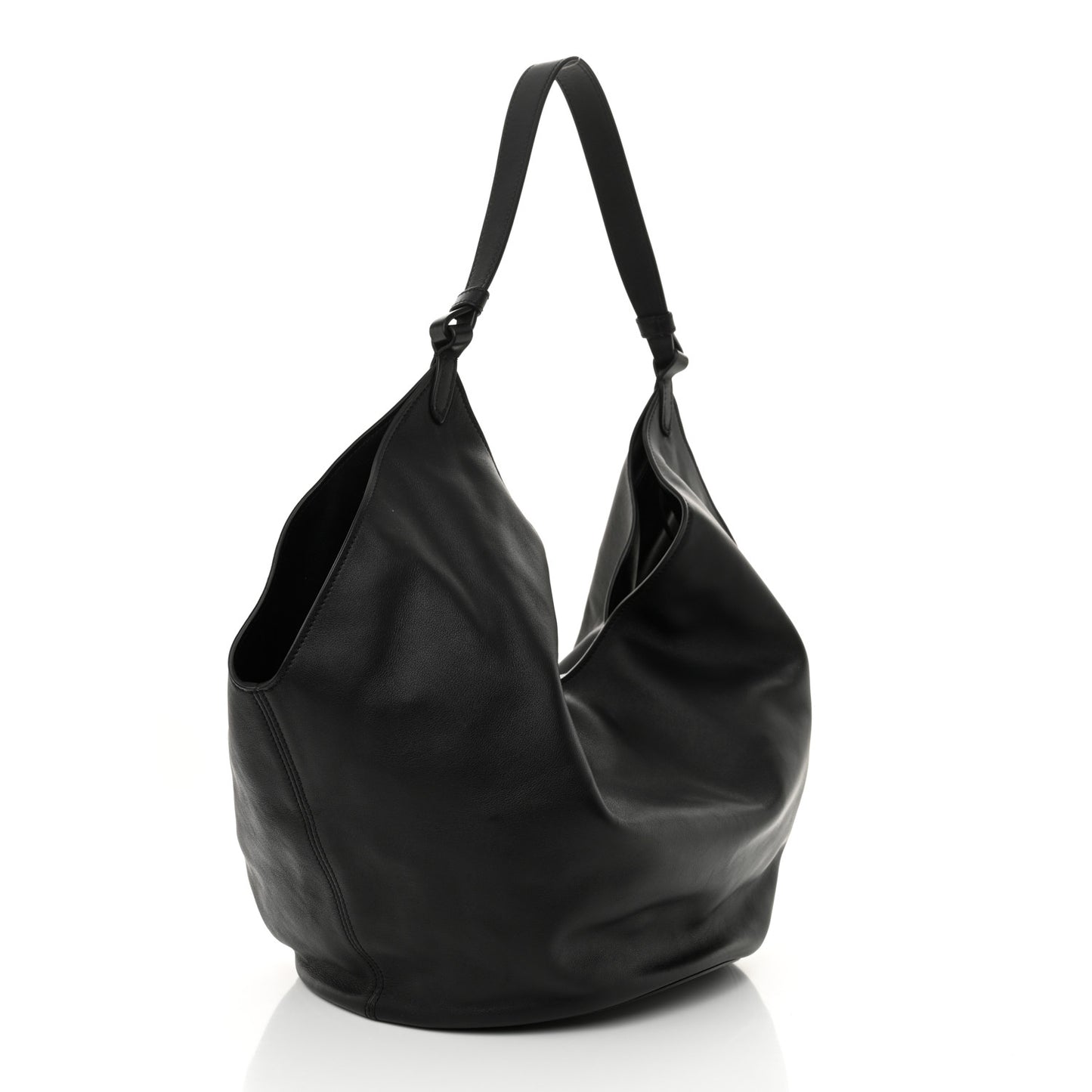 Calfskin Medium Lotus Tote Black