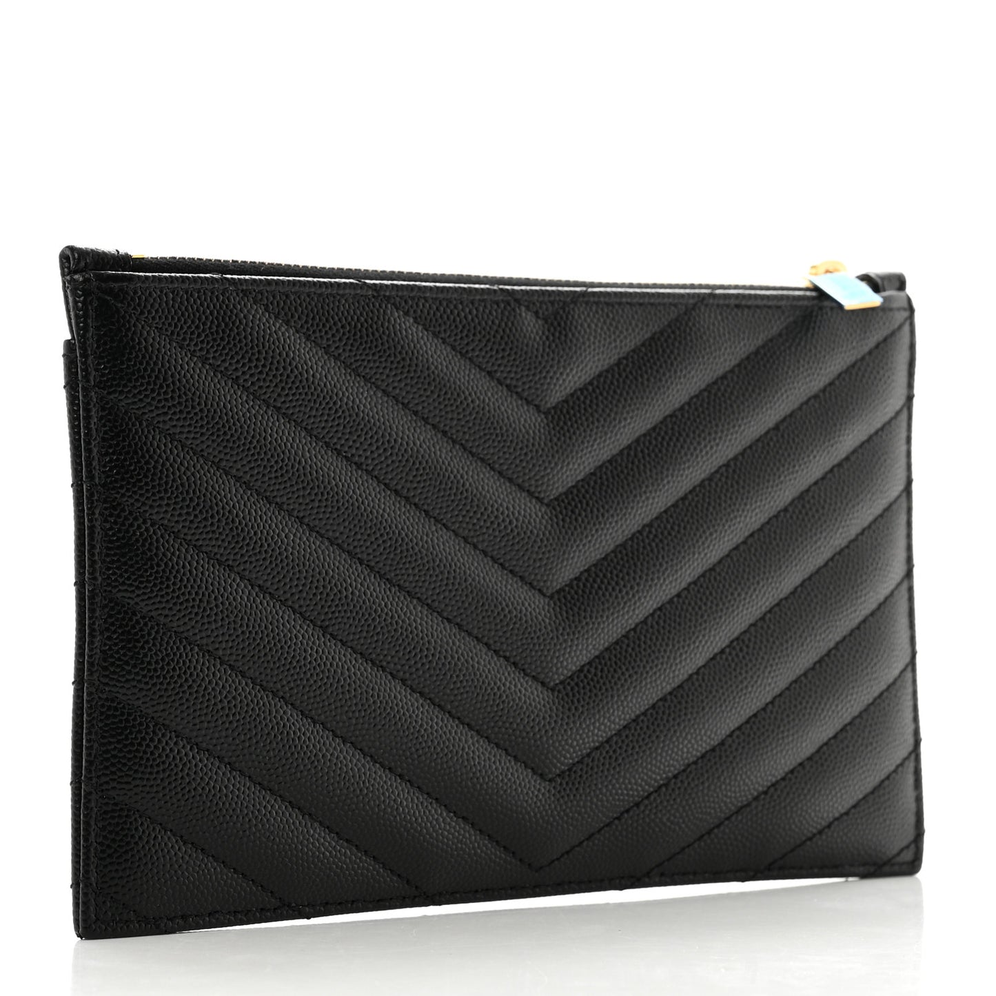 Grain De Poudre Chevron Monogram Bill Pouch Black