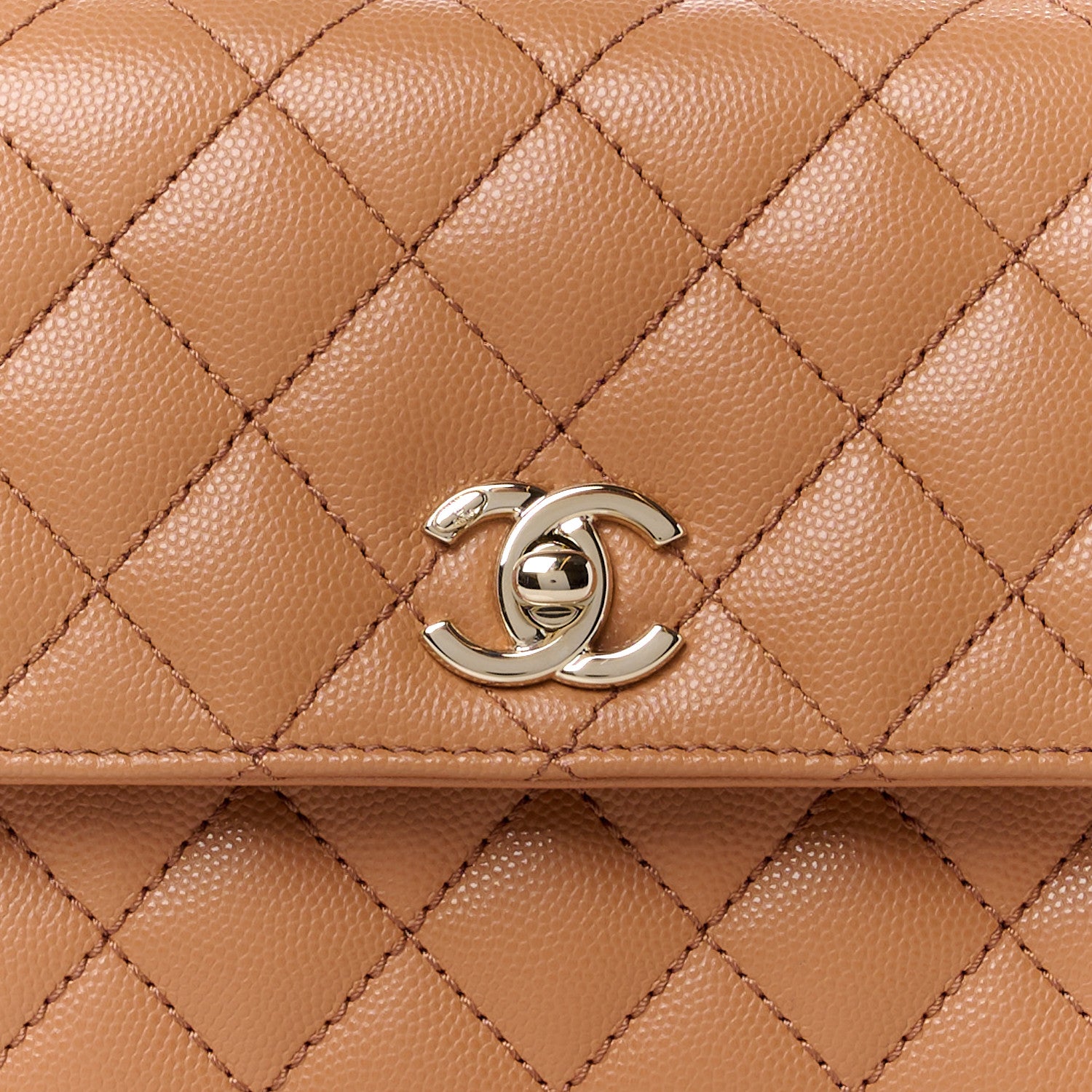 Chanel Caviar Quilted Mini Coco Handle Flap Brown 9 of 13