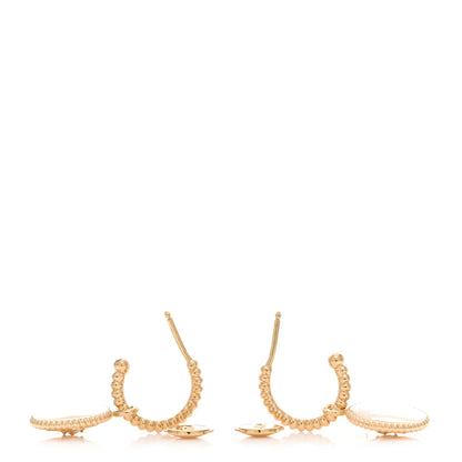 Christian Dior 18K Yellow Gold Diamond Mother of Pearl Rose Des Vents Drop Earrings 3 of 5