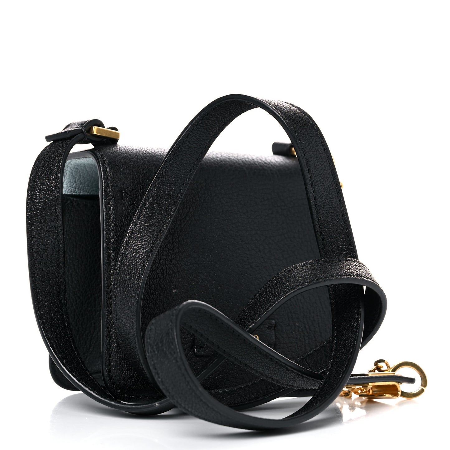 Goatskin Micro VSling Shoulder Bag Black