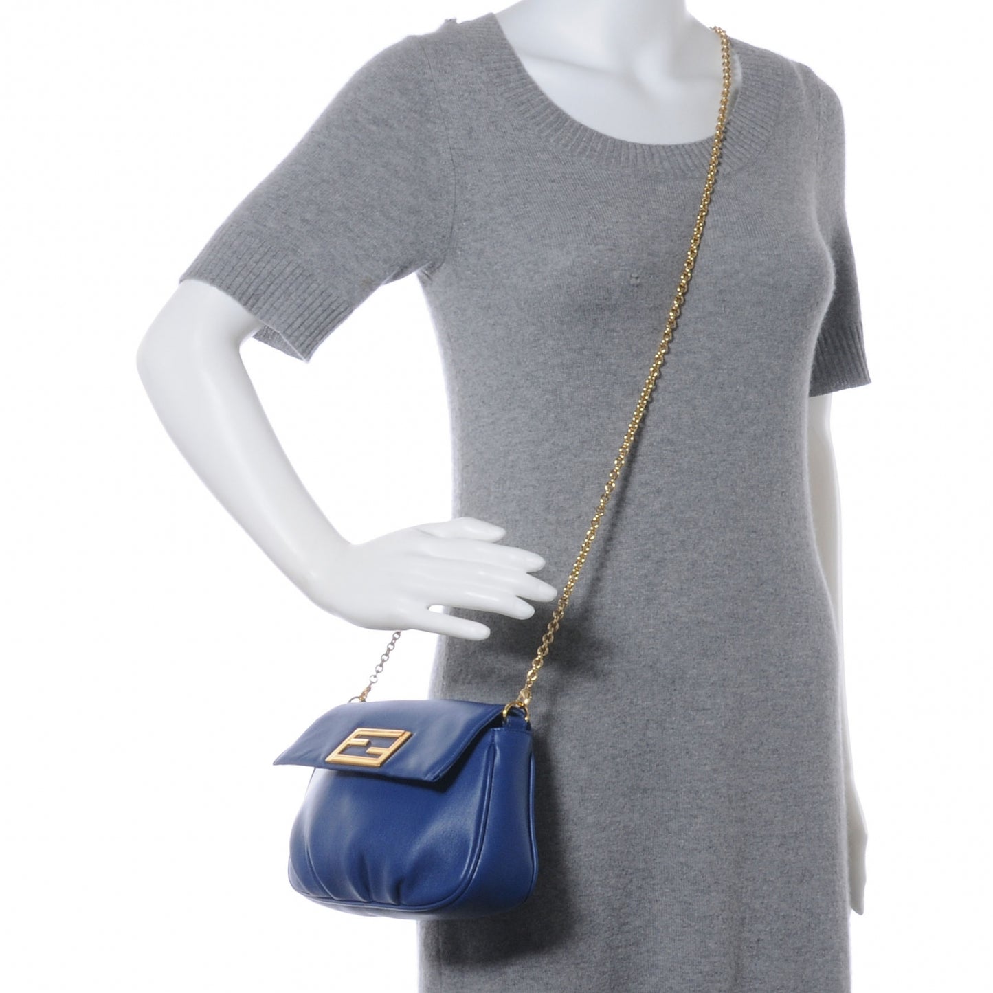 Nappa Fendista Pouchette Crossbody Iris