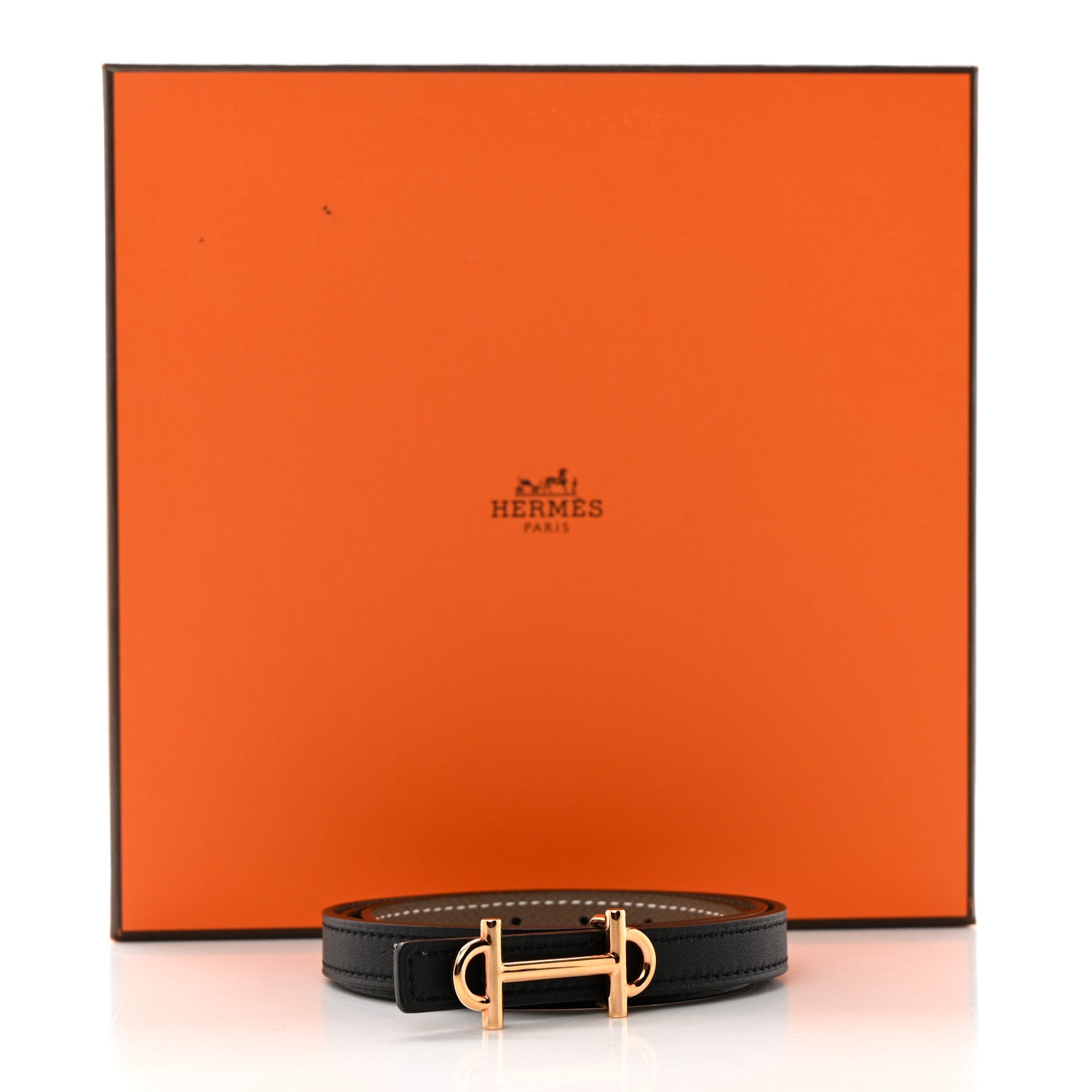 Hermes Swift Epsom 13mm Gamma Belt 70 Etoupe Black 9 of 9