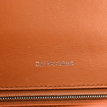 Balenciaga Shiny Calfskin Crocodile Embossed Small Hourglass Top Handle Bag Camel 6 of 11