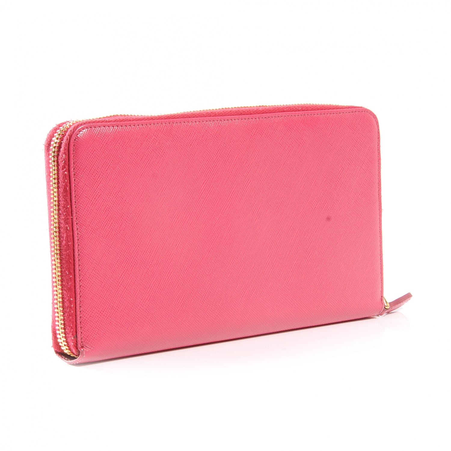 Prada Saffiano Zip Around Wallet Peonia 3 of 7