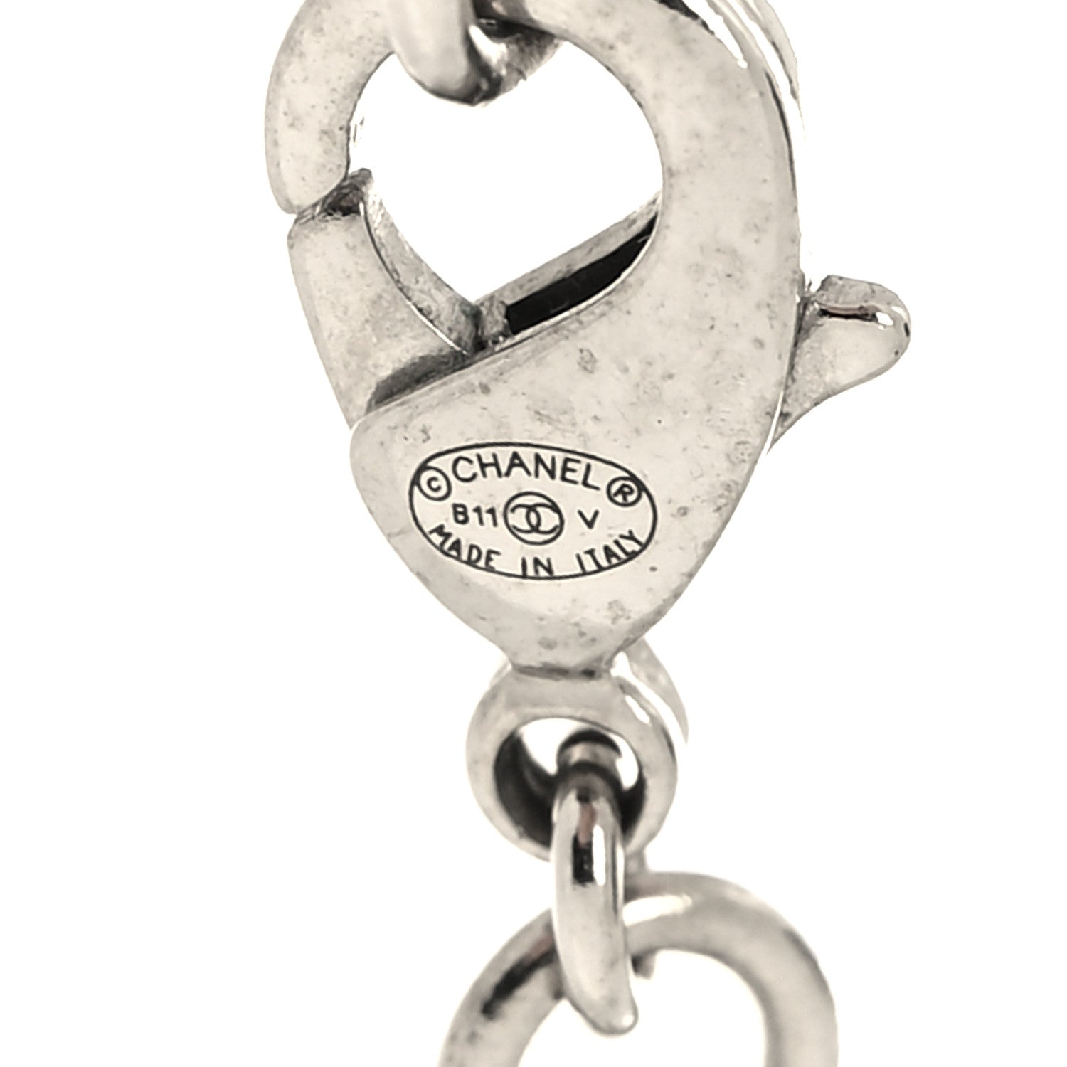 Chanel Crystal Timeless CC Necklace Silver 5 of 5