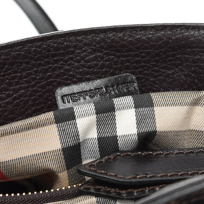 Burberry Grainy Calfskin Cinched Tote Dark Brown 9 of 14