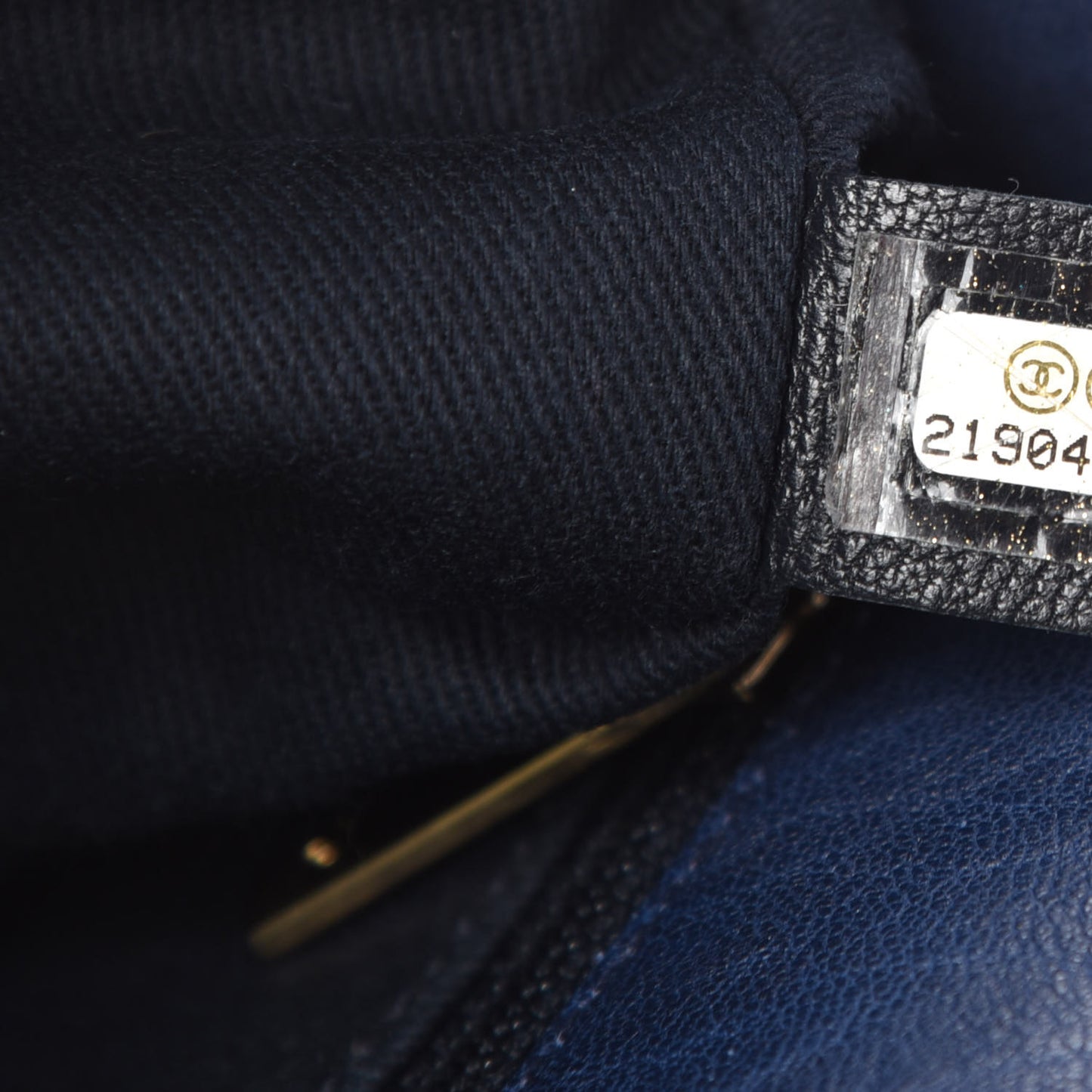 Calfskin Surpique Chevron Small Flap Navy