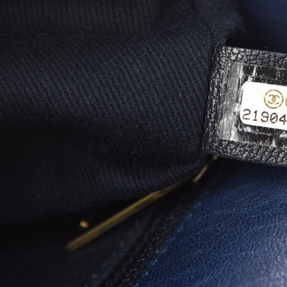 Chanel Calfskin Surpique Chevron Small Flap Navy 10 of 11