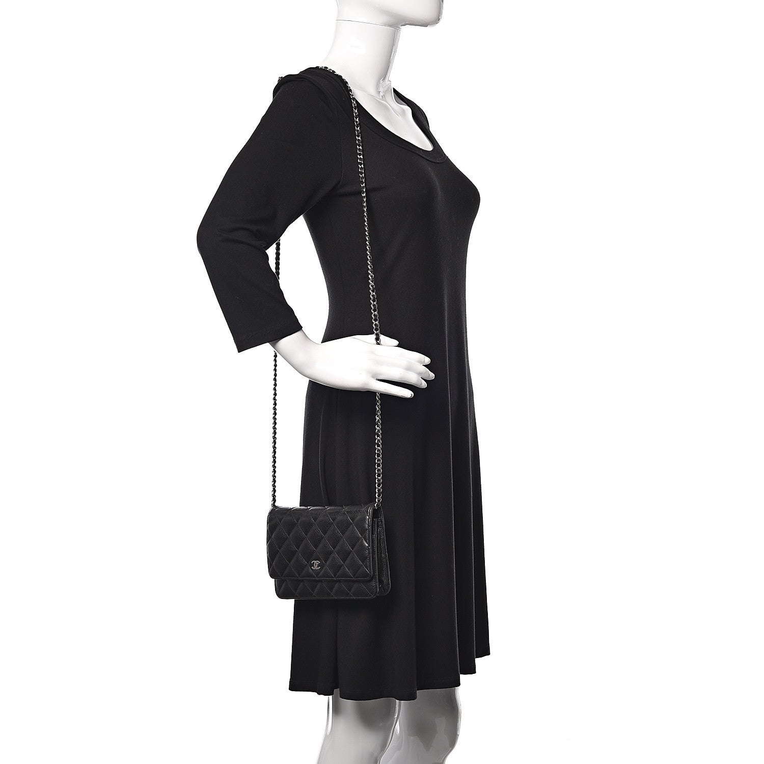 Chanel Caviar Quilted Wallet On Chain WOC Black 2 of 11