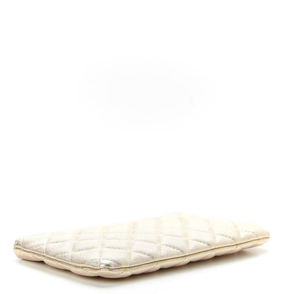 Chanel Metallic Lambskin Quilted Cosmetic Case Gold 4 of 7