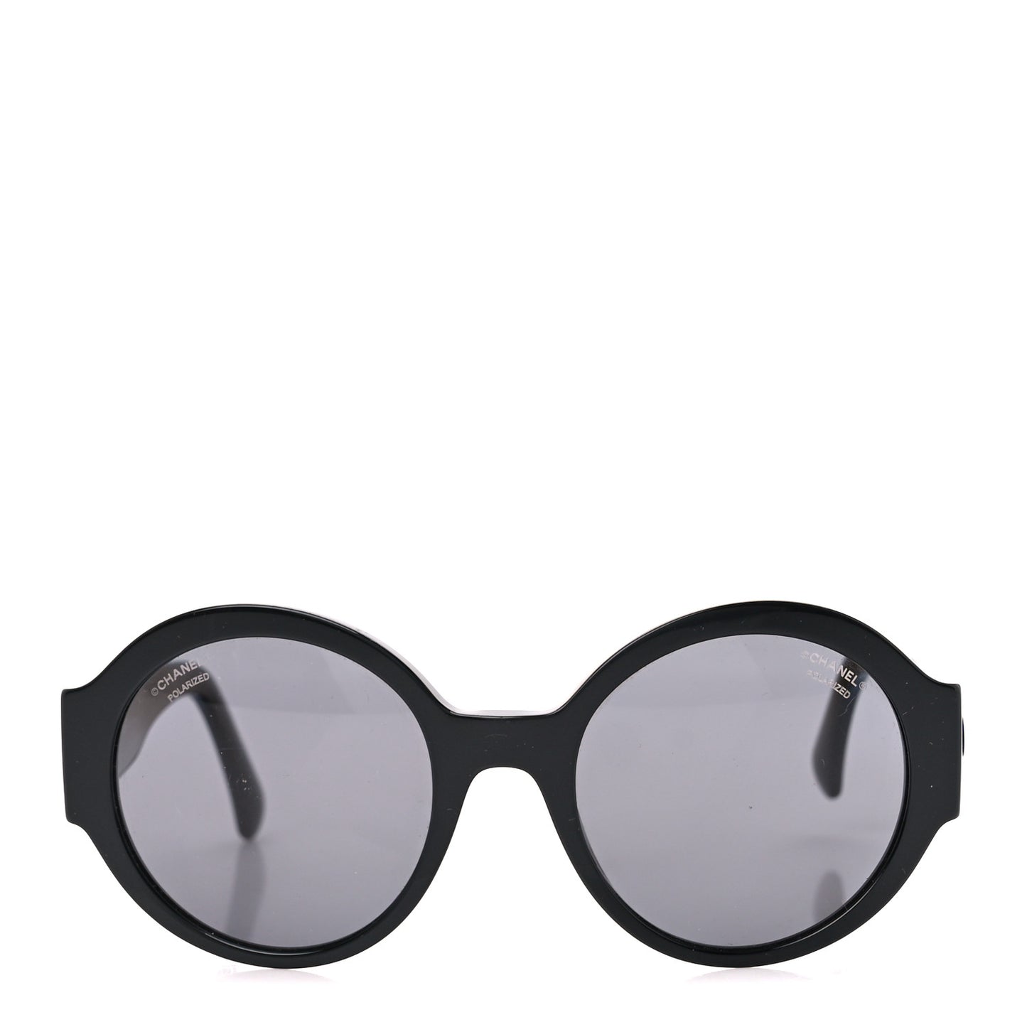 Acetate Polarized Round Sunglasses 5410 Black
