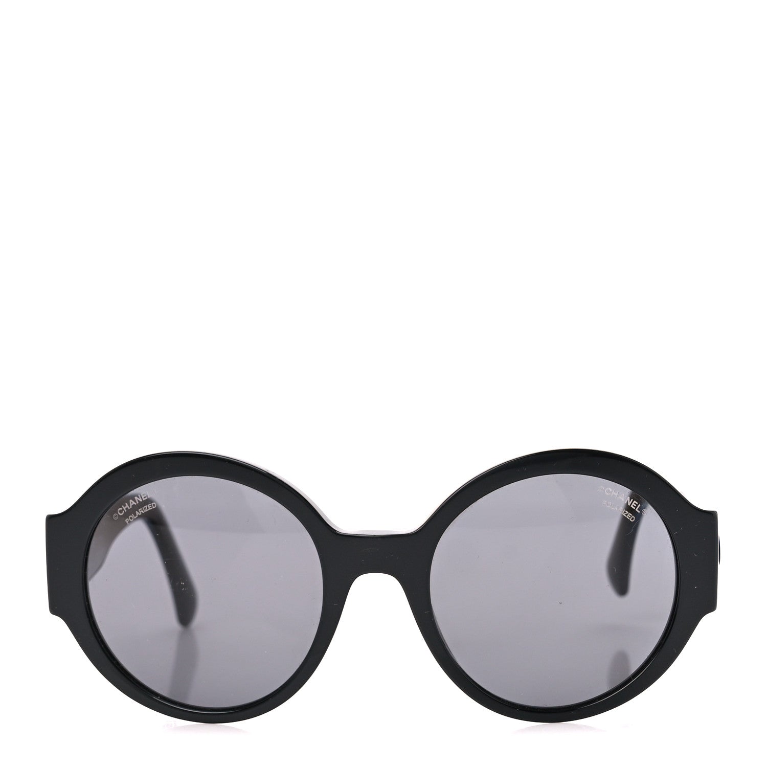 Chanel Acetate Polarized Round Sunglasses 5410 Black 2 of 9