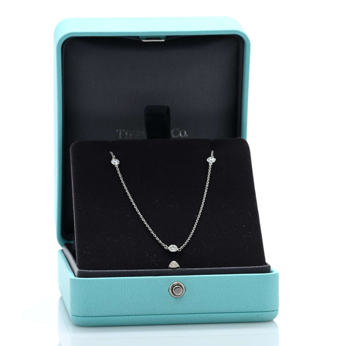 Platinum Diamond .30ctw Elsa Peretti Diamonds by the Yard 3 Station Necklace