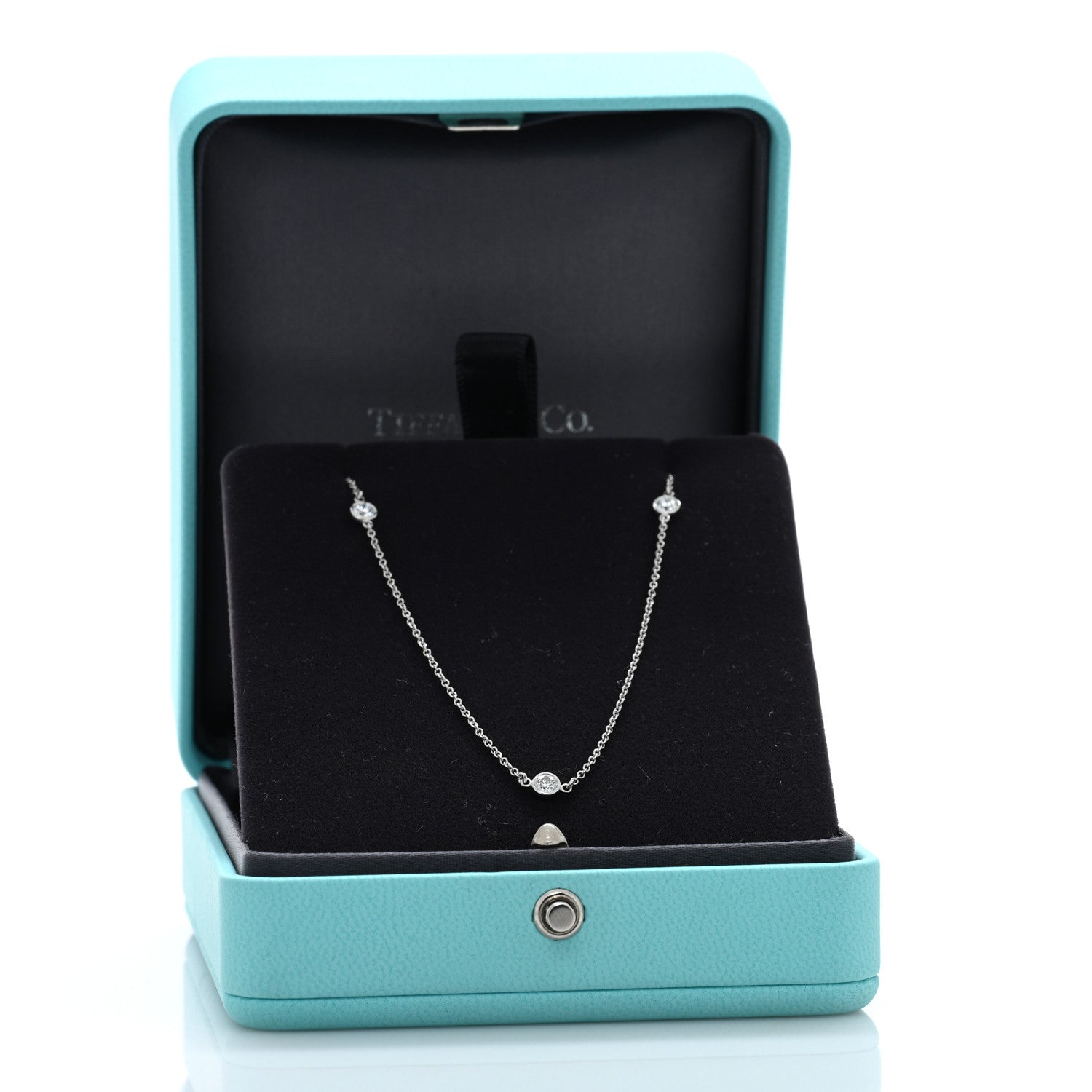 Tiffany Platinum Diamond .30ctw Elsa Peretti Diamonds by the Yard 3 Station Necklace 5 of 5