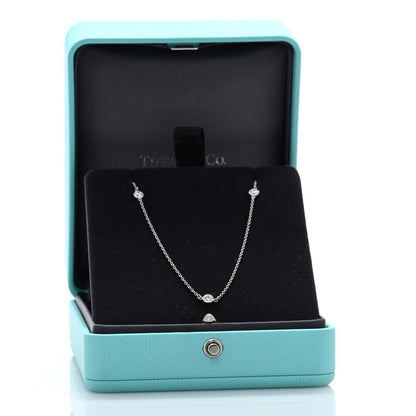 Tiffany Platinum Diamond .30ctw Elsa Peretti Diamonds by the Yard 3 Station Necklace 5 of 5