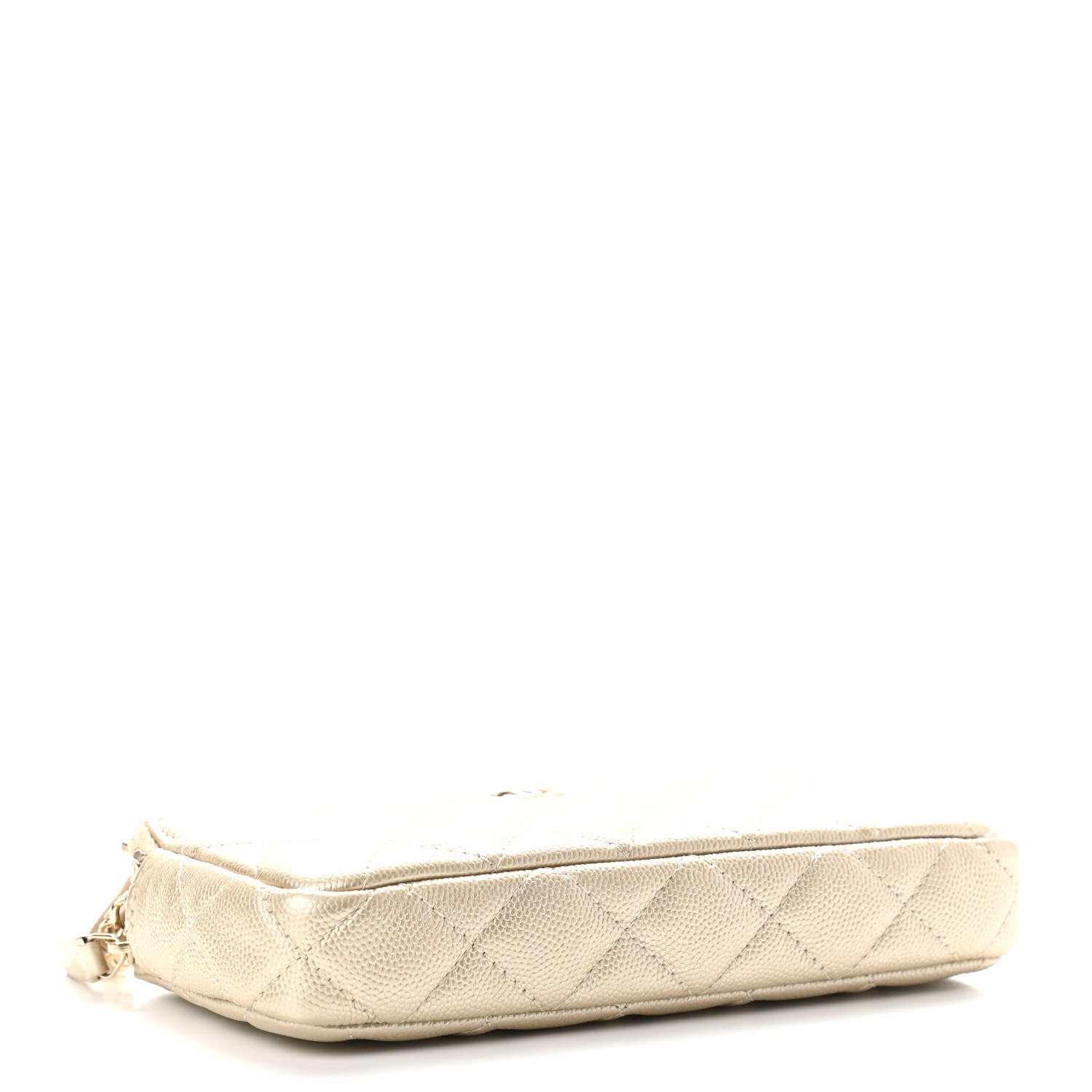 Chanel Metallic Caviar Quilted Small Clutch With Chain Gold 4 of 14