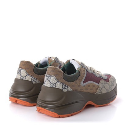 Gucci GG Supreme Monogram Mix Monogram Womens Rhyton Sneakers 42 Bordeaux Beige Ebony 4 of 8