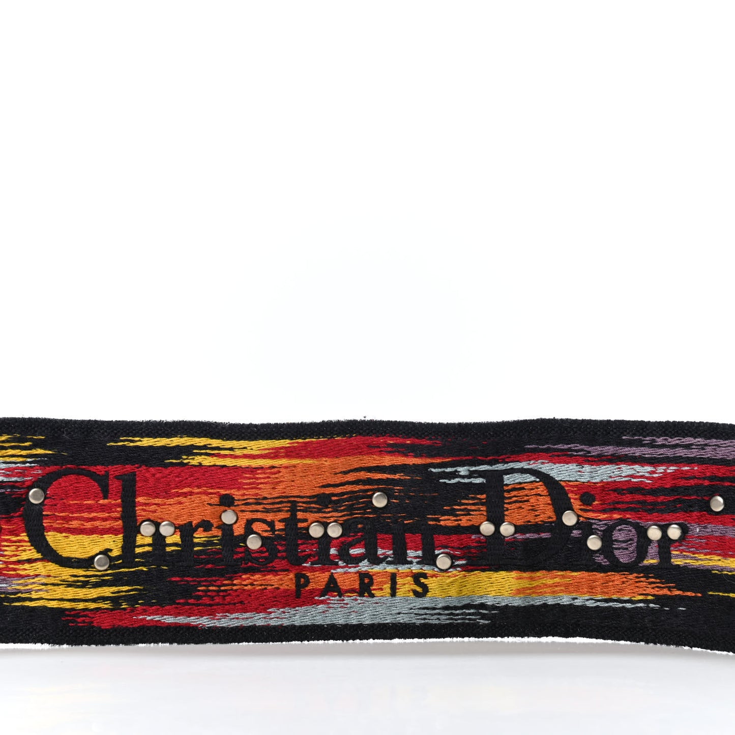 Canvas Embroidered Studded Rainbow Shoulder Strap