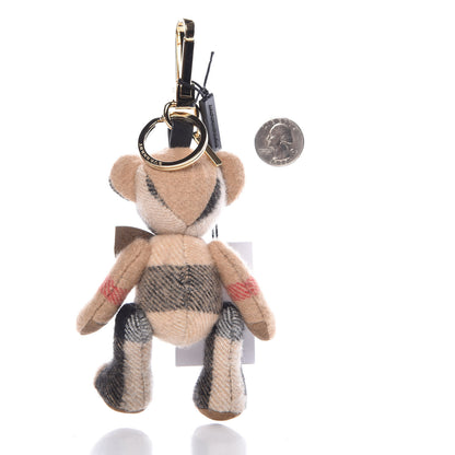 Burberry Cashmere House Check Thomas Bear Bag Charm Camel Gold 2 of 5