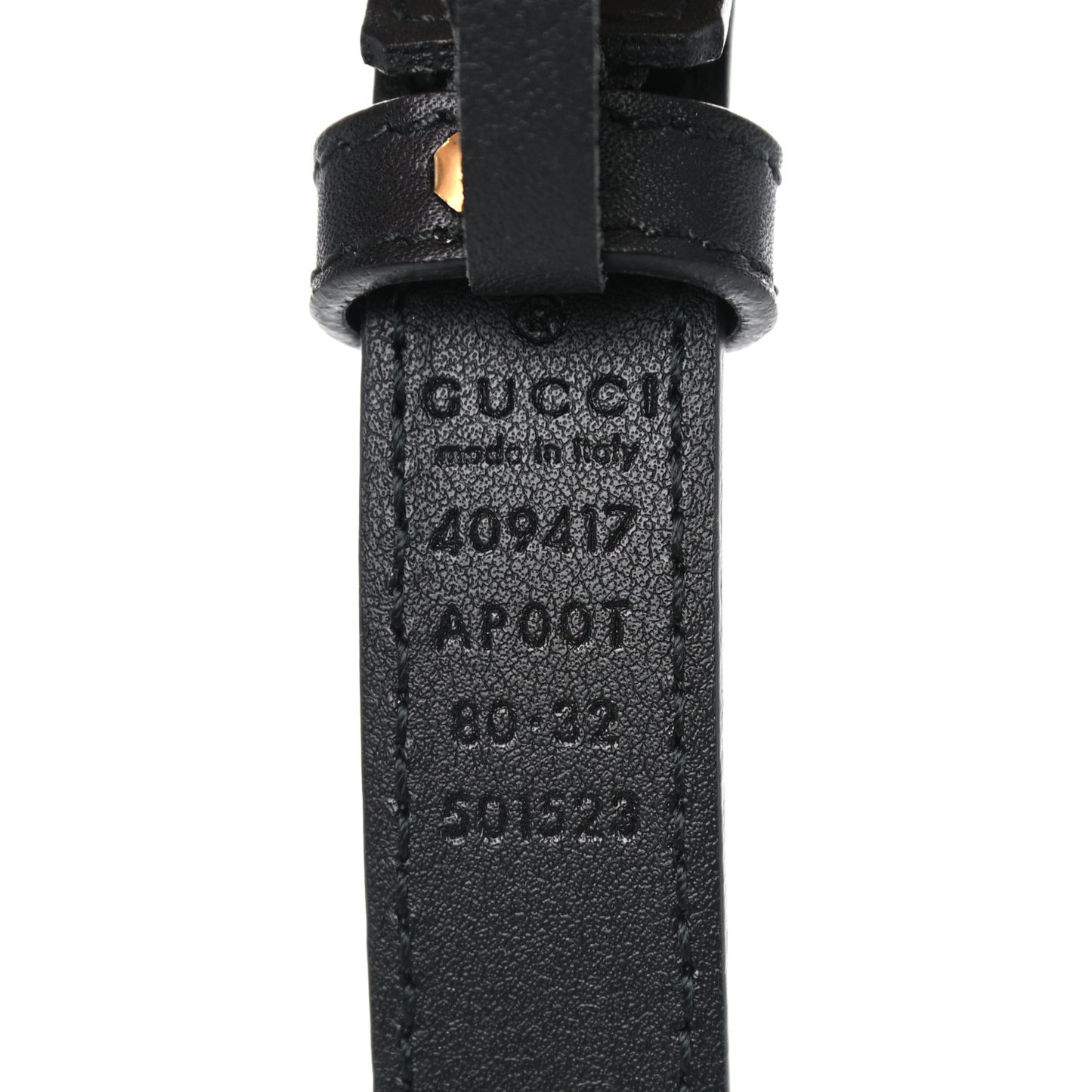 Calfskin Double G 20mm Belt 80 32 Black