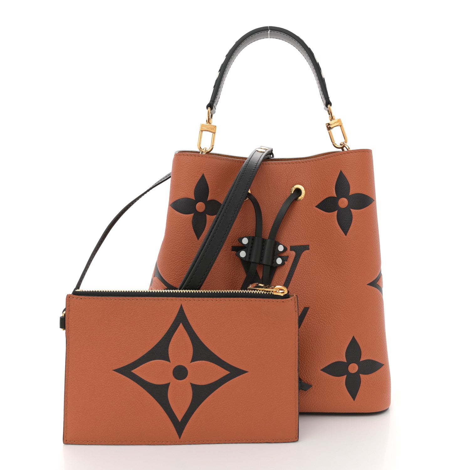 Louis Vuitton Empreinte Monogram Giant Crafty Neonoe MM Caramel Black 3 of 11