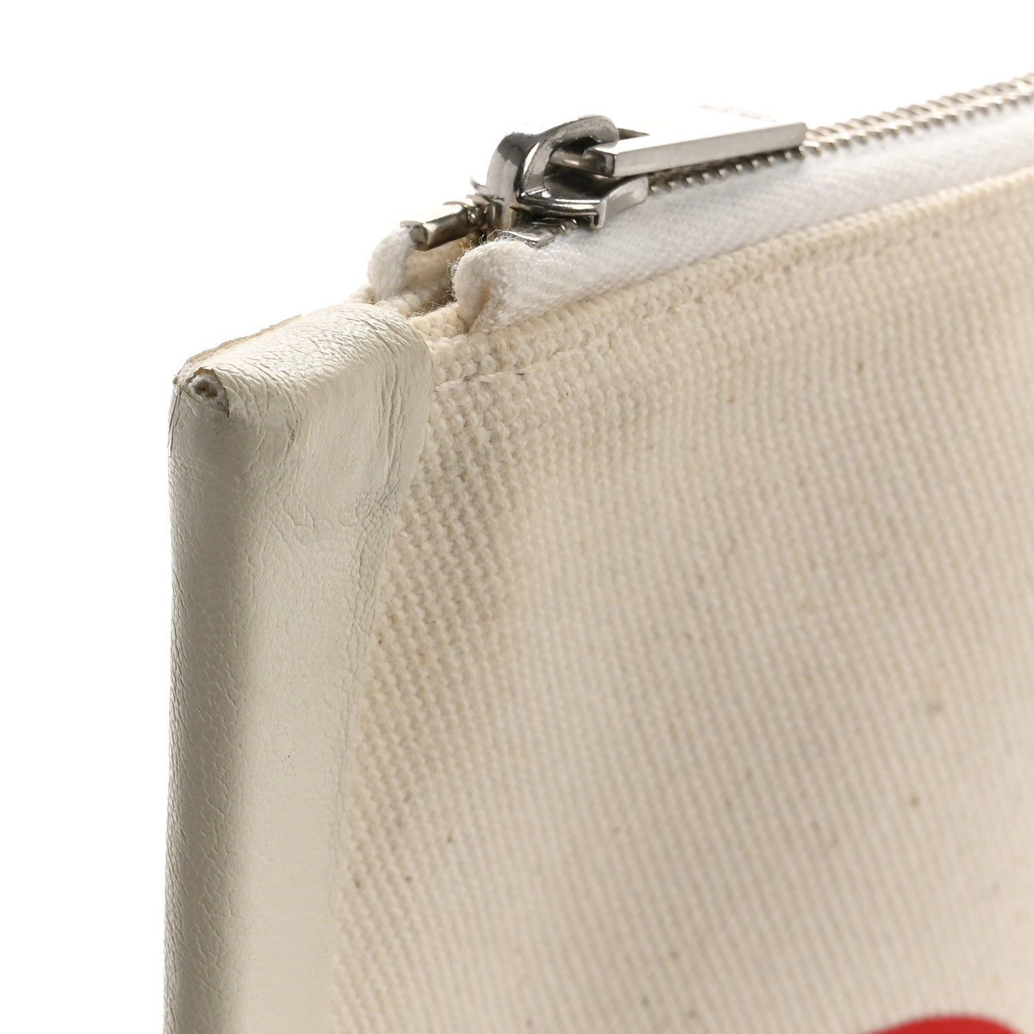 Celine Cotton Canvas Calfskin Made In Large Pouch Red 9 of 11
