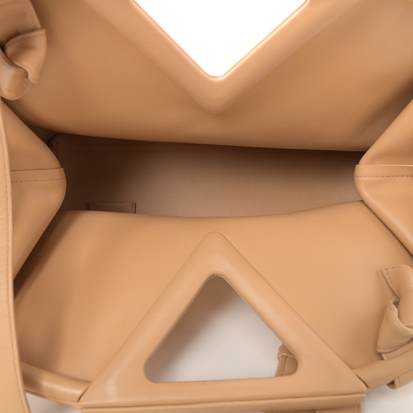 Calfskin Medium The Point Triangle Bag Almond