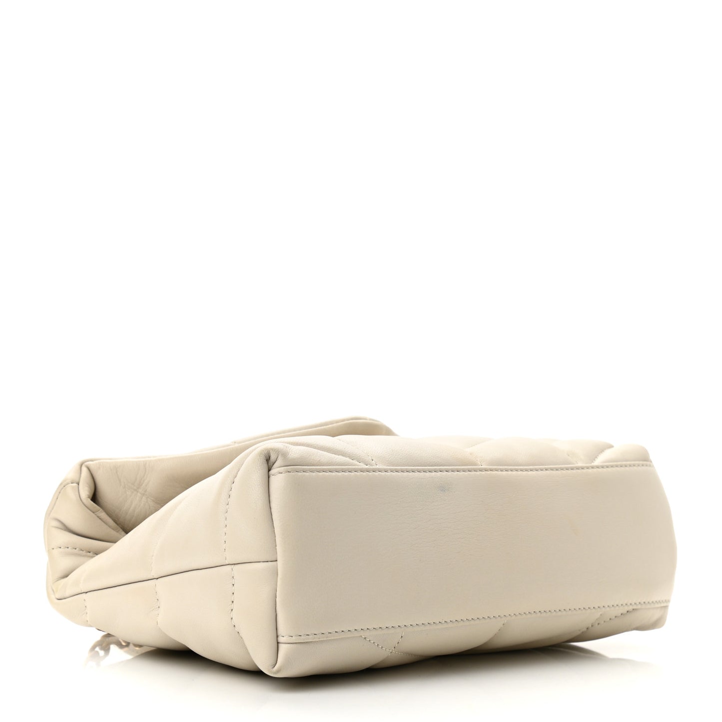 Lambskin Quilted Toy Loulou Puffer Monogram Chain Satchel Crema Soft